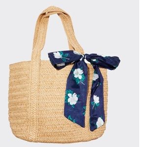 Draper James Everyday Straw Bag with Floral Scarf